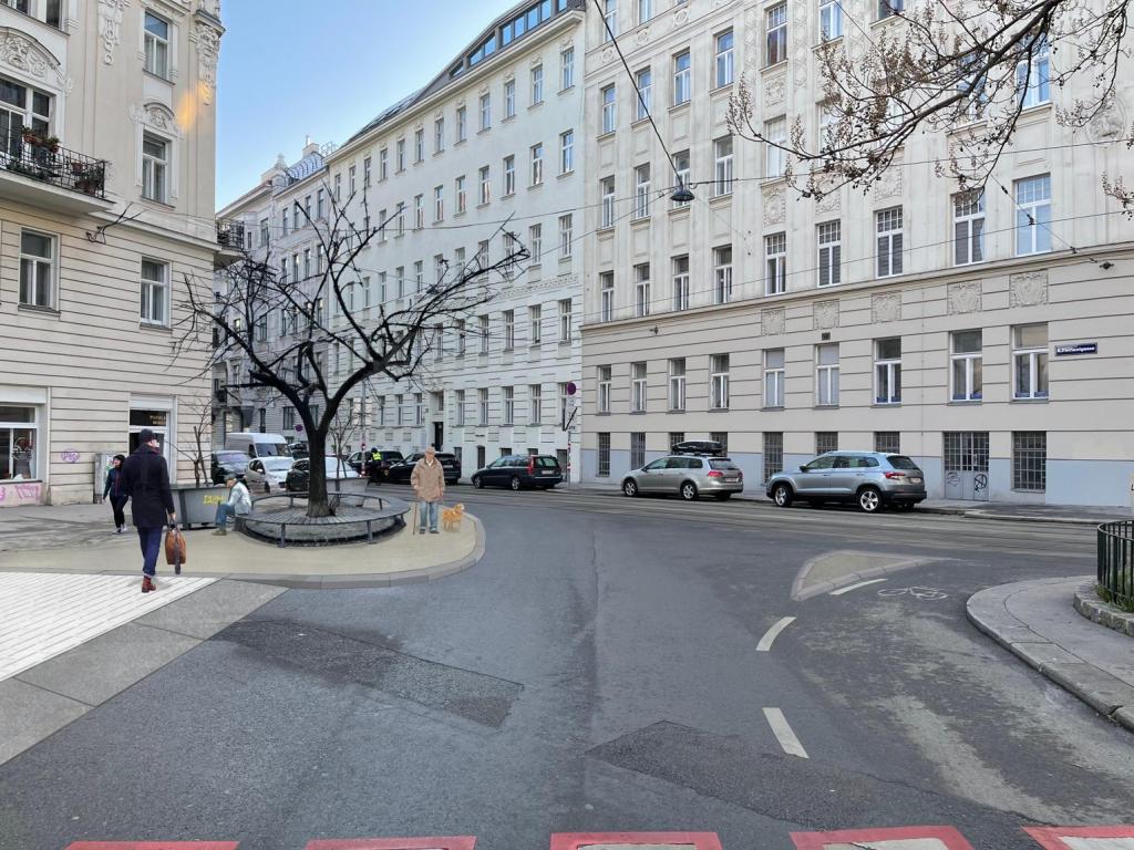 fotomontaža nadgradnje površin za pešce na Dunaju