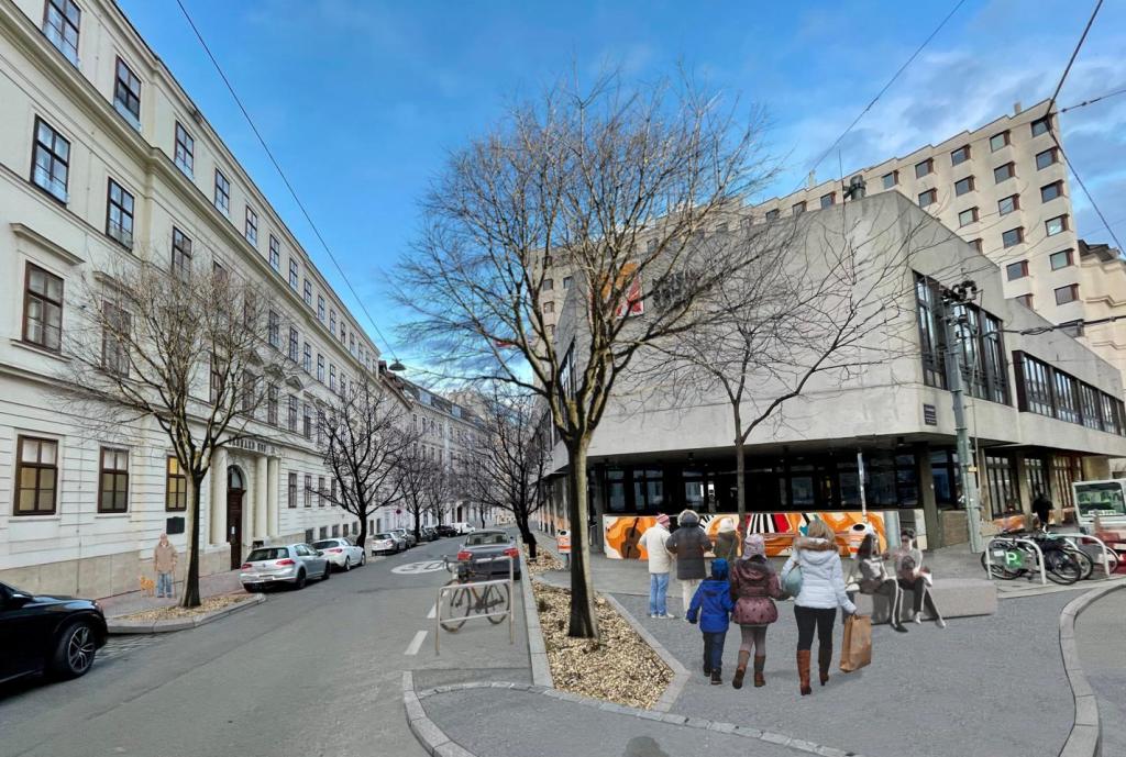 fotomontaža nadgradnje površin za pešce na Dunaju