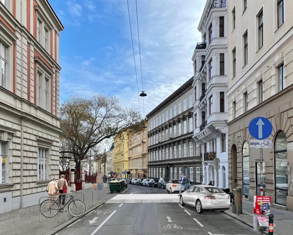 fotomontaža nadgradnje površin za pešce na Dunaju